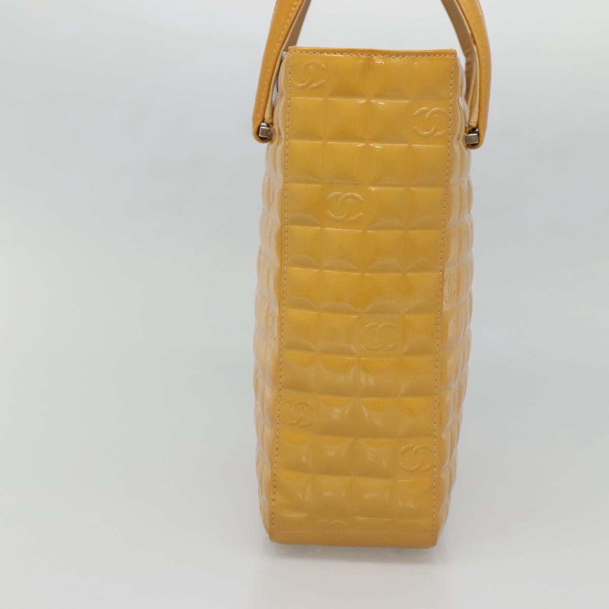 Chanel Chocolate Bar Yellow Patent Leather Tote Bag