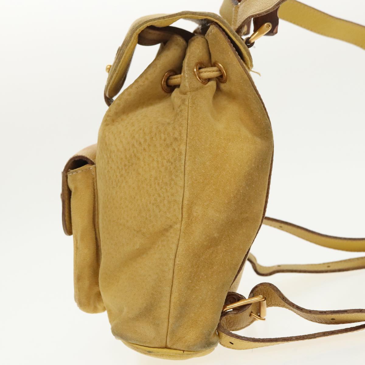 Gucci Bamboo Yellow Leather Backpack Bag