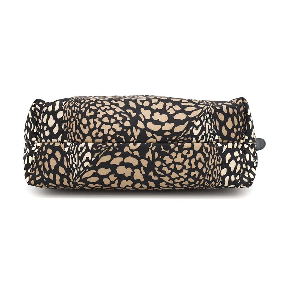 Ferragamo Gancini Tote Bag Black/Beige/Brown Nylon Canvas Leather