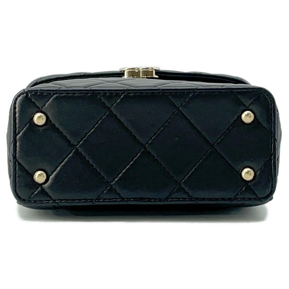 CHANEL Matelasse Vanity ChainShoulder Bag Black Lambskin