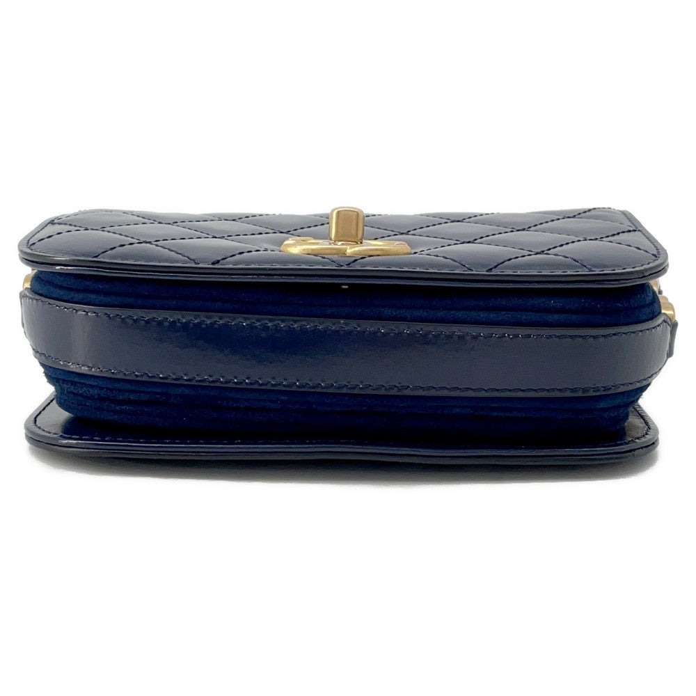 CHANEL Matelasse Full Flap Shoulder Bag BlueAS3402 Calf Leather