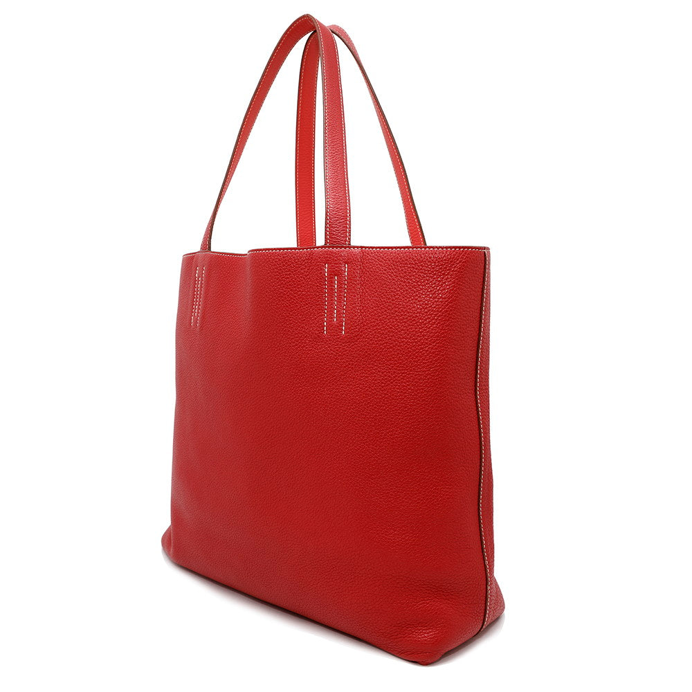 HERMES Double sense Rouge Casaque/Bougainvillier Taurillon Clemence Size 45