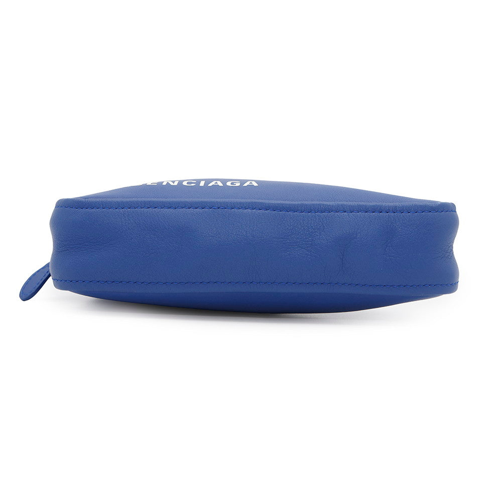 BALENCIAGA Triangle Clutch Bag Blue476976 Leather