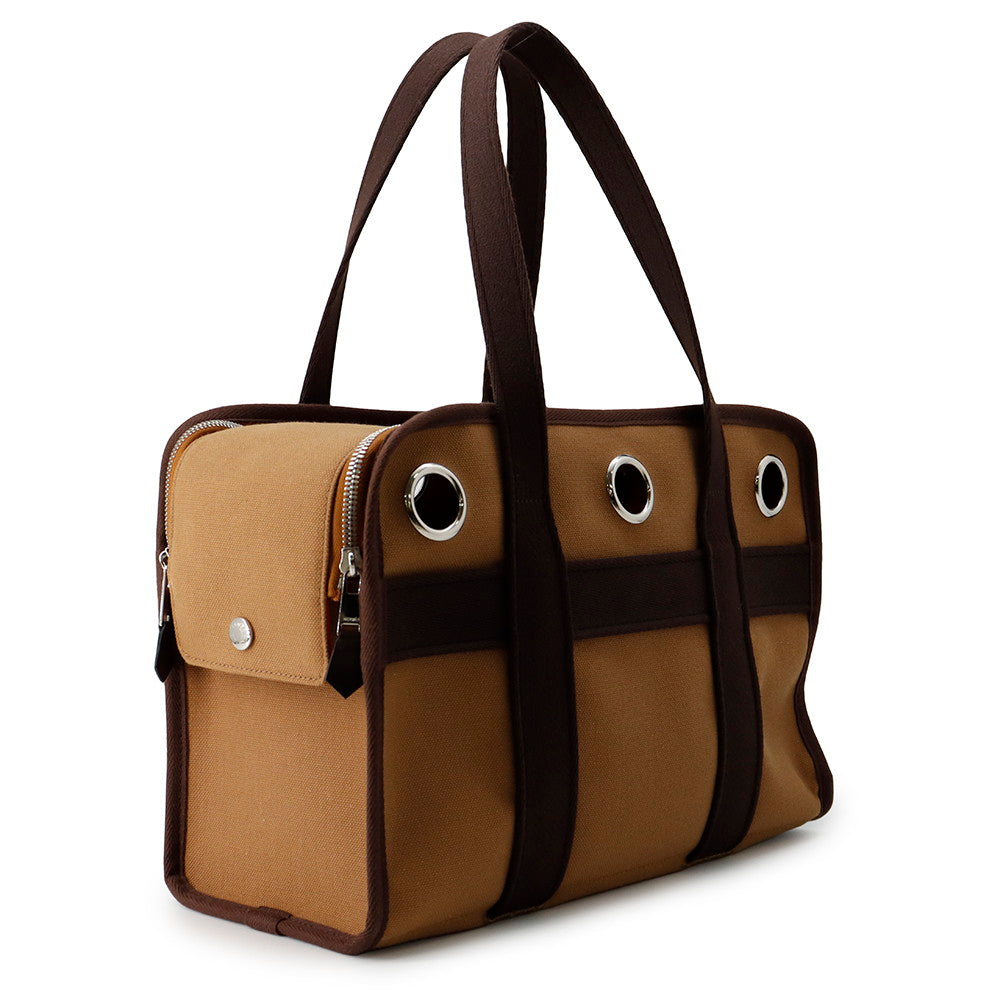 HERMES Dog Carrier Bag Feu Toile H
