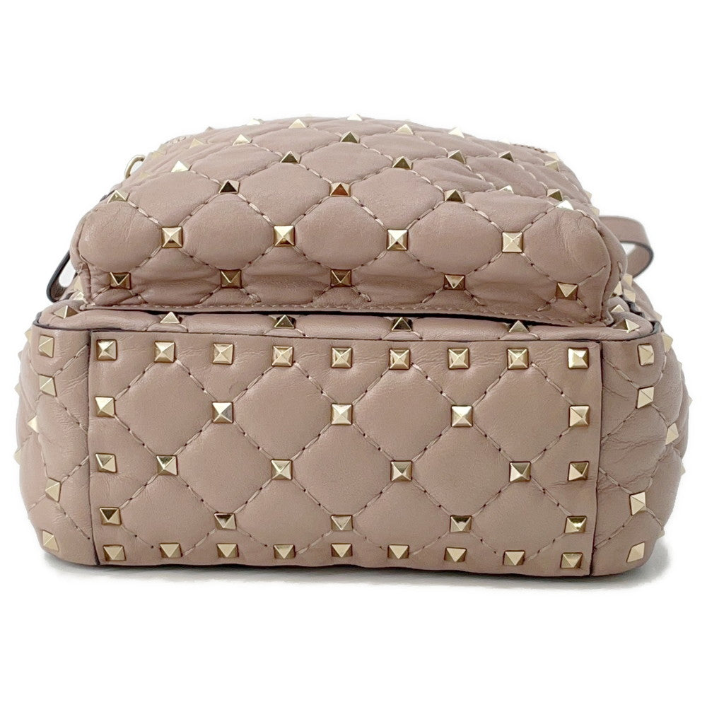 Valentino Garavani Rock Studded Spike Mini Backpack Pink graySW2B0B63NAP Leather