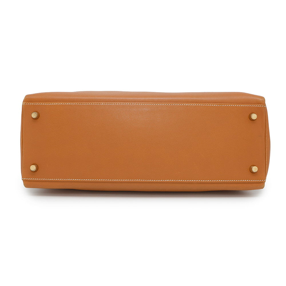 HERMES Kelly Retourne Gold Swift Leather Size 35