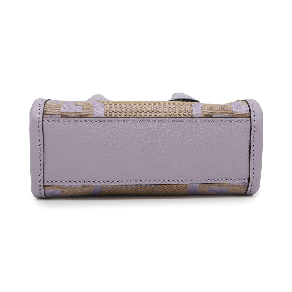 GUCCI Jumbo GG 2-Way Tote Bag Purple/Beige671623 Leather Canvas Size Mini