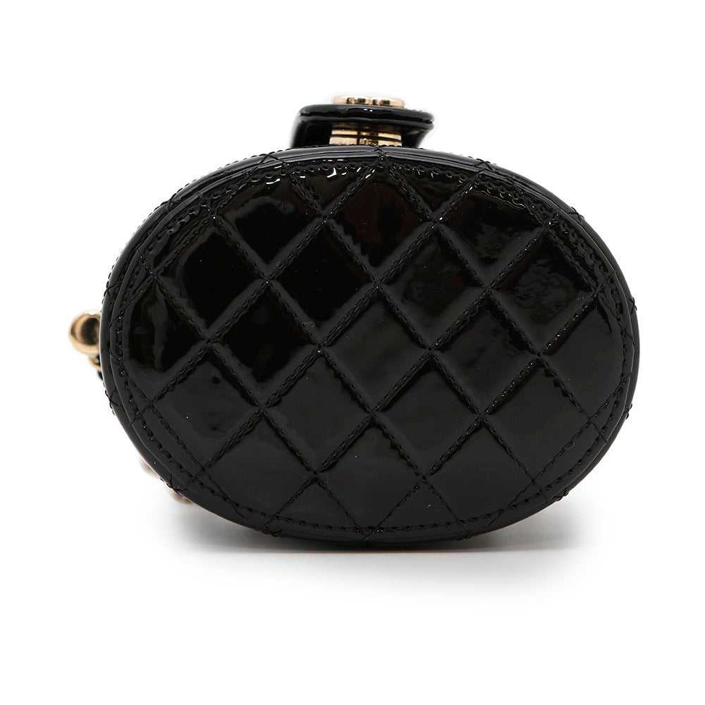 CHANEL Matelasse Mini Chain Vanity BlackAP1616 Patent Leather