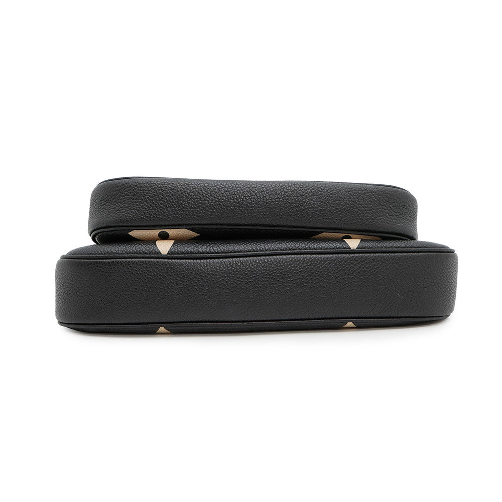 LOUIS VUITTON Multi Pochette Accessoires Noir/BeigeM45777 Bicolor Monogram Empreinte Leather