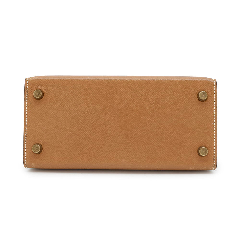 HERMES Mini Kelly Natural Courchevel