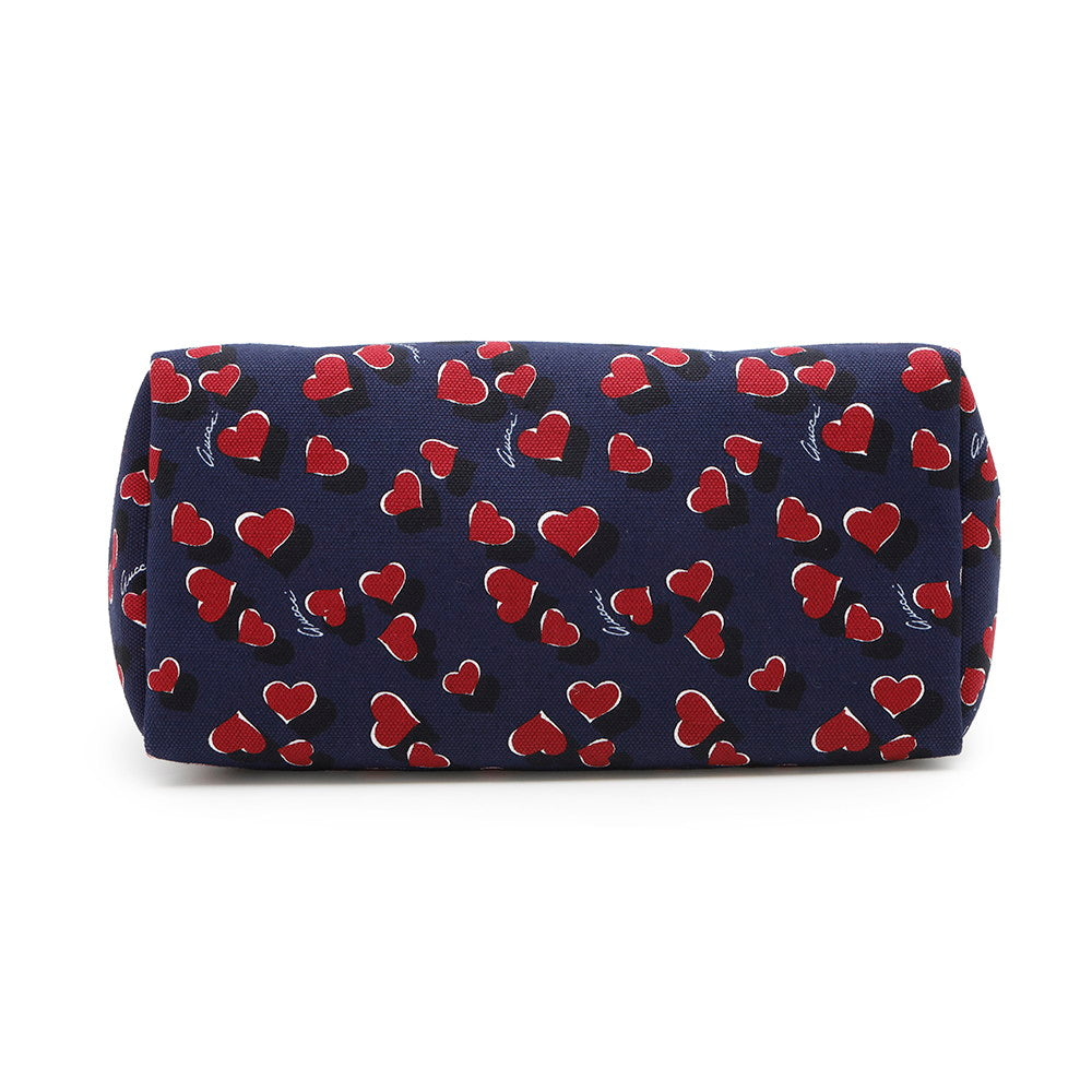 GUCCI Heartbeat Tote Bag Navy/Red282439 Canvas Leather