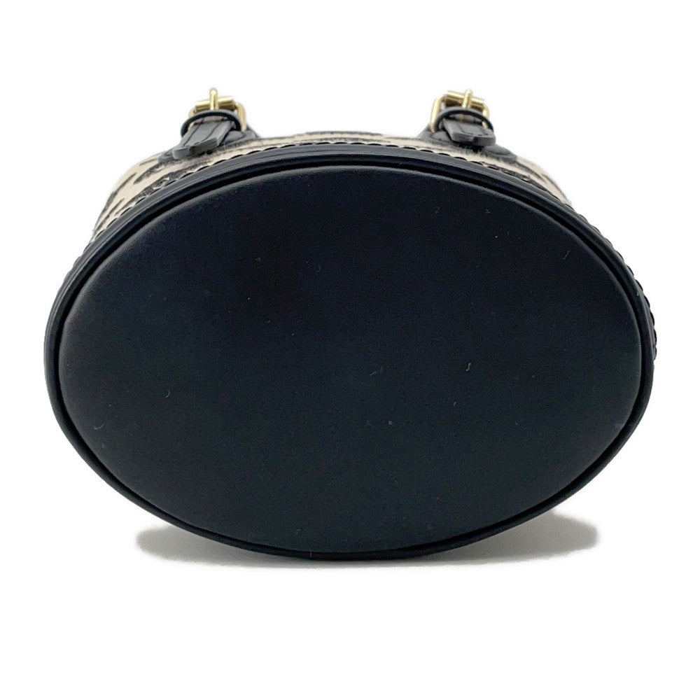 LOUIS VUITTON Nano bucket Beige/NoirM82418 Cotton Leather Size Nano