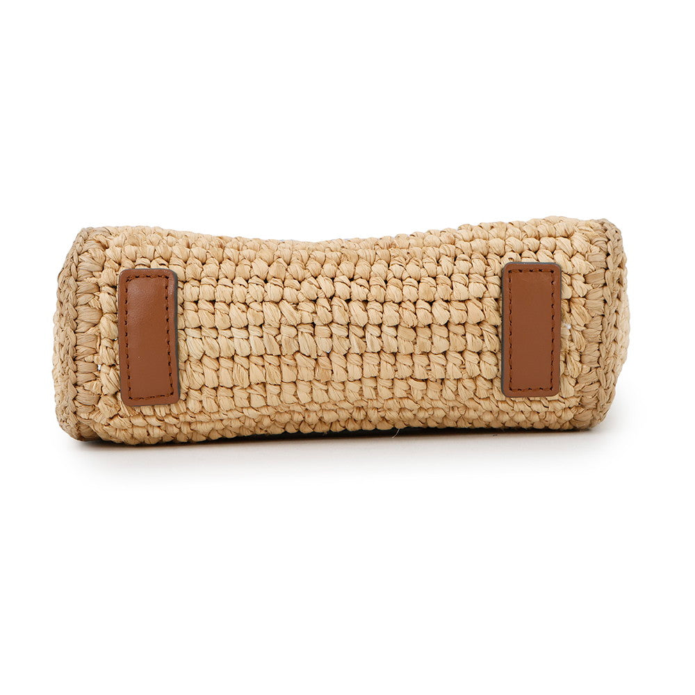 ANYA HINDMARCH Eyes N/S 2WAY Tote Bag Beige/Brown5050925189057 Raffia Leather Size Mini