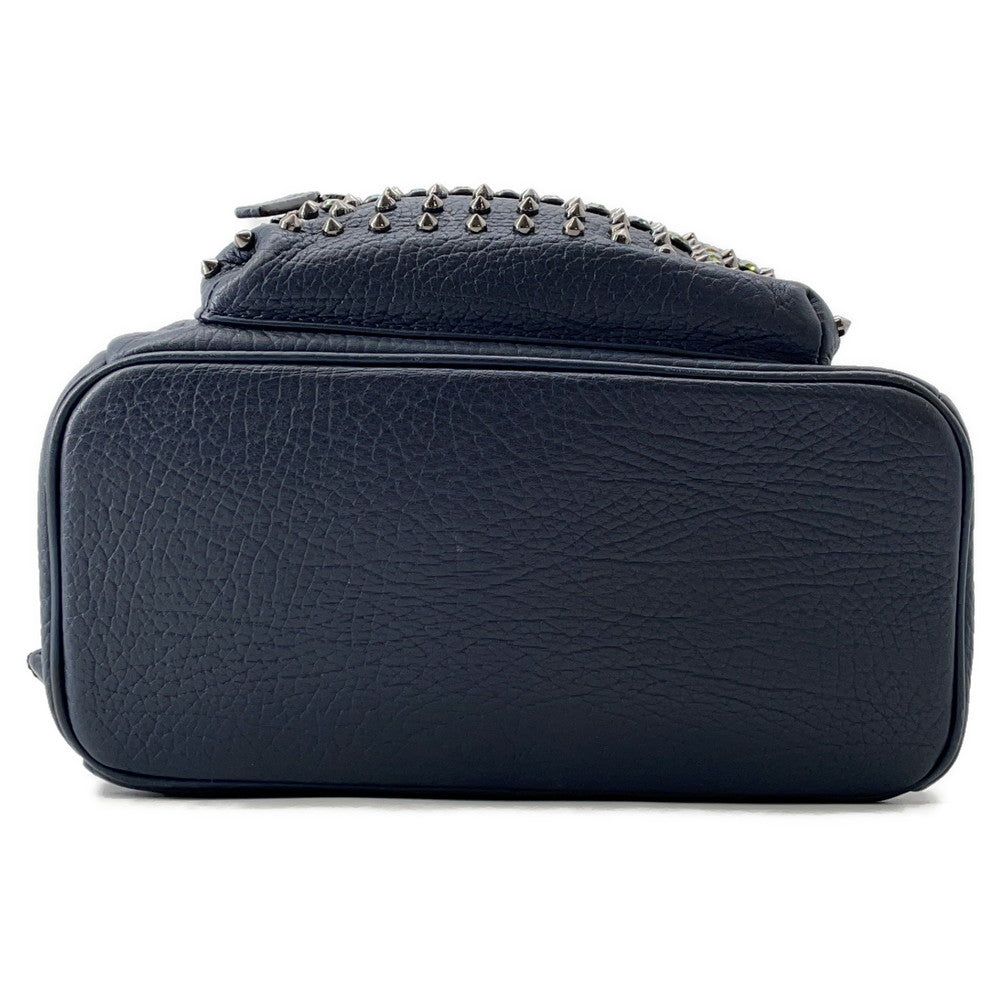 MCM Studded Backpack Navy Leather
