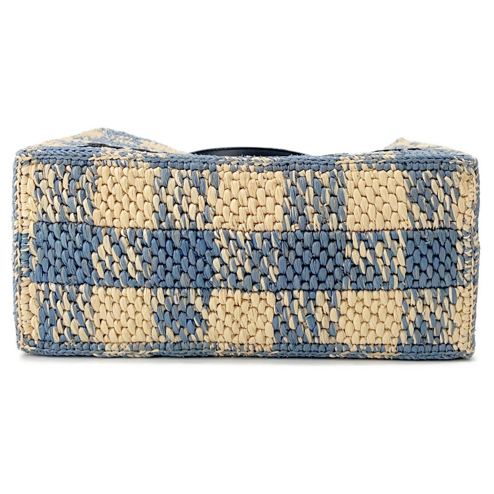 LOEWE Loewe Font Tote Natural/Light BlueALF1B59X16 Raffia Size Small