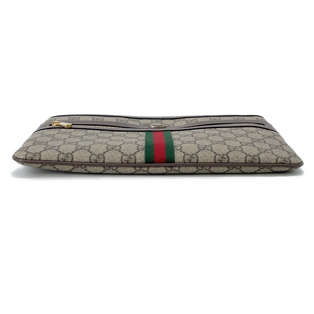 GUCCI GG Supreme Ophidia Clutch Bag Brown/Beige517551 Canvas Leather