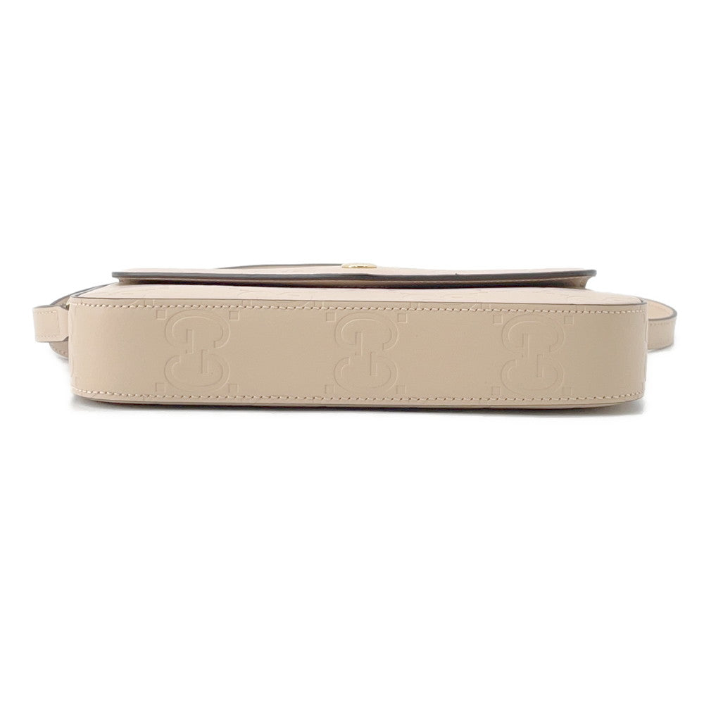 GUCCI GG Super Mini Shoulder Bag Beige772794 Leather