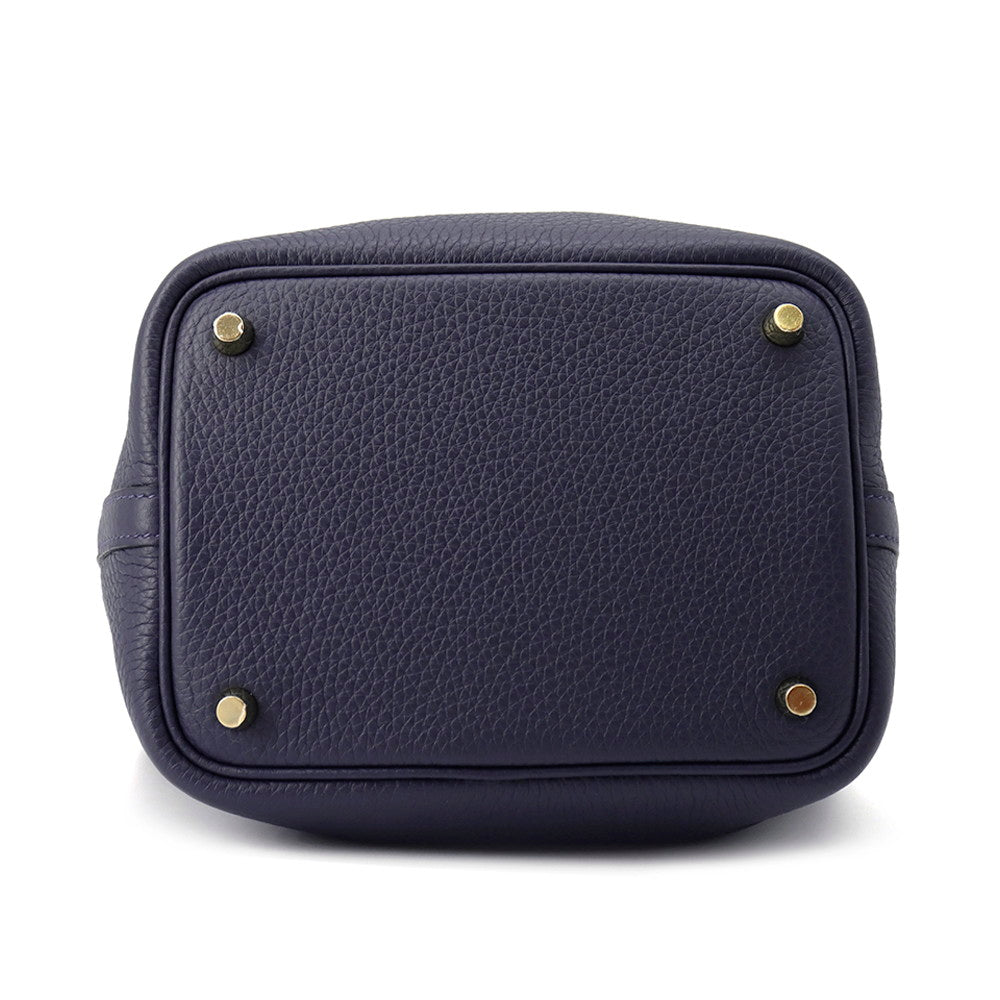HERMES Picotin Lock Blue Nuit Taurillon Clemence Size PM