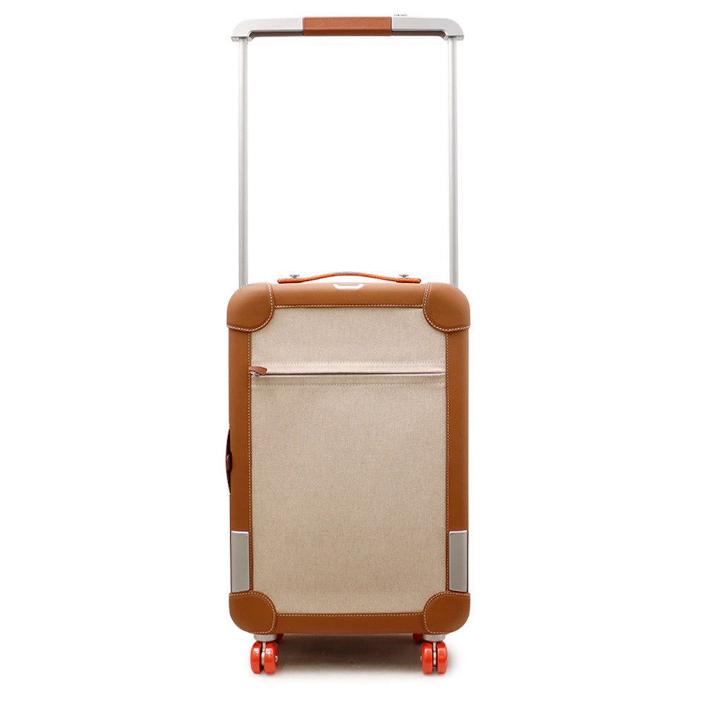 HERMES RMS Rolling Mobility Suitcase Gold Toile H Taurillon Clemence