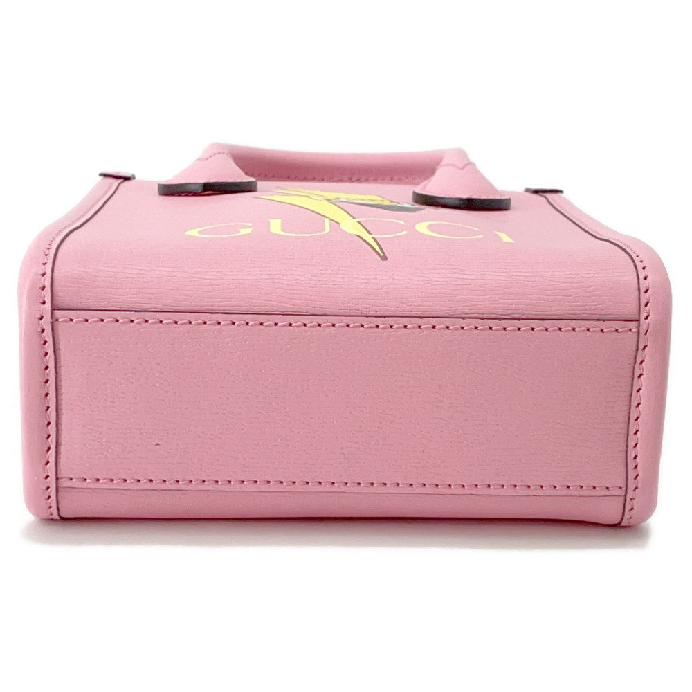GUCCI 2WAY Handbag Bananya Pink671623 Leather