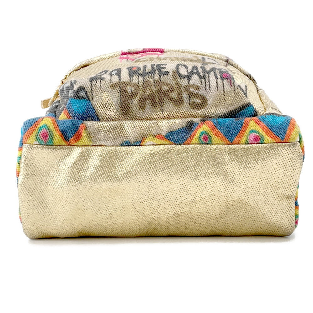 CHANEL CC Logo Graffiti Backpack Gold/MulticolorAS0867 Canvas Leather