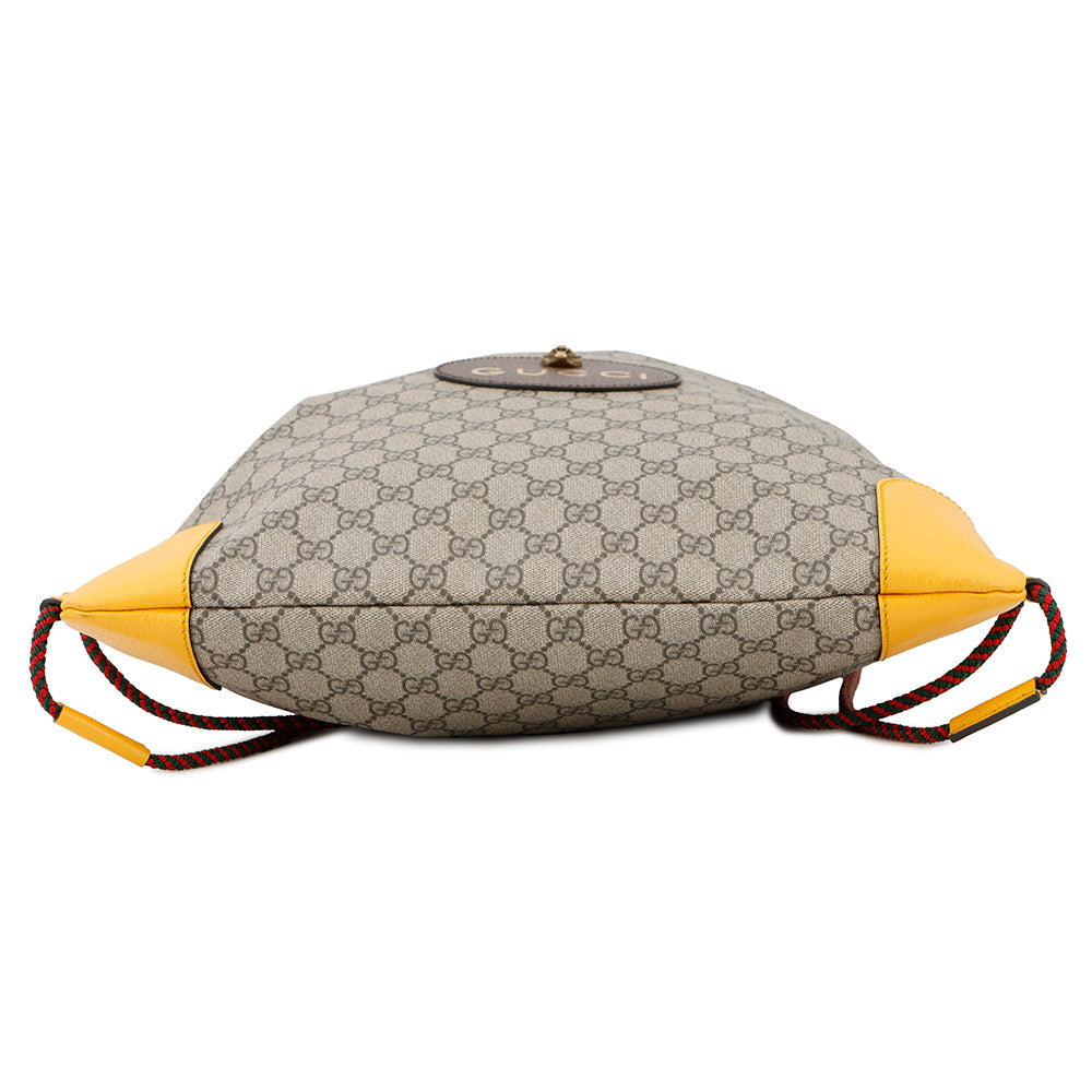 GUCCI GG Supreme DrawstringBag Brown473872 PVC Leather