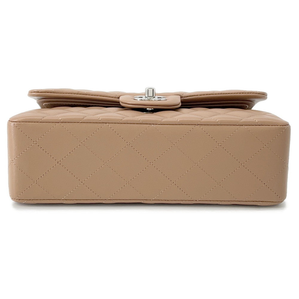 CHANEL Matelasse W Flap ChainShoulder Bag BeigeA01113 Lambskin Size 23