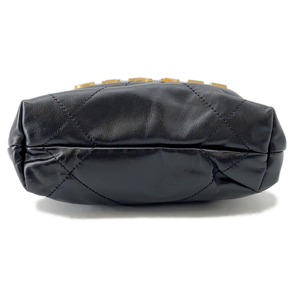 CHANEL Chanel 22 Handbag BlackAS3980 Shiny Calf Leather Size Mini