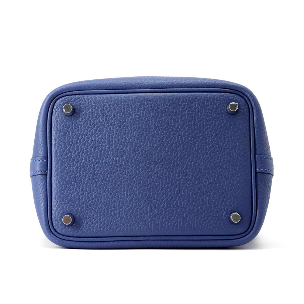 HERMES Picotin Lock Blue Tie Taurillon Clemence Size PM