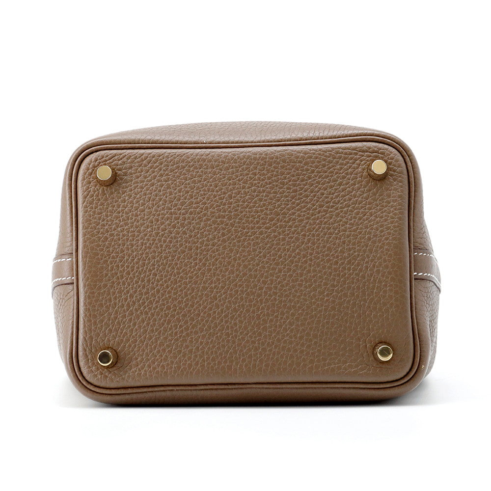 HERMES Picotin Lock Etoupe Taurillon Clemence Size PM