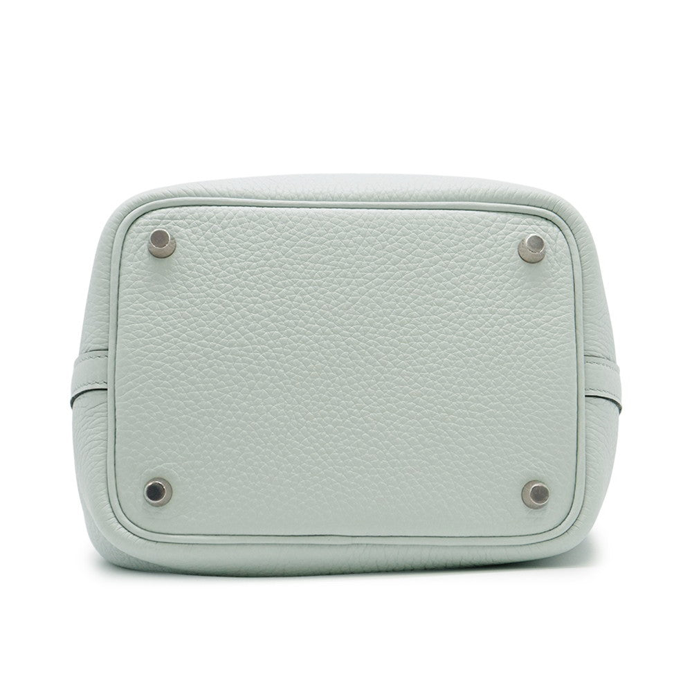 HERMES Picotin Lock Blue Pale Taurillon Clemence Size PM