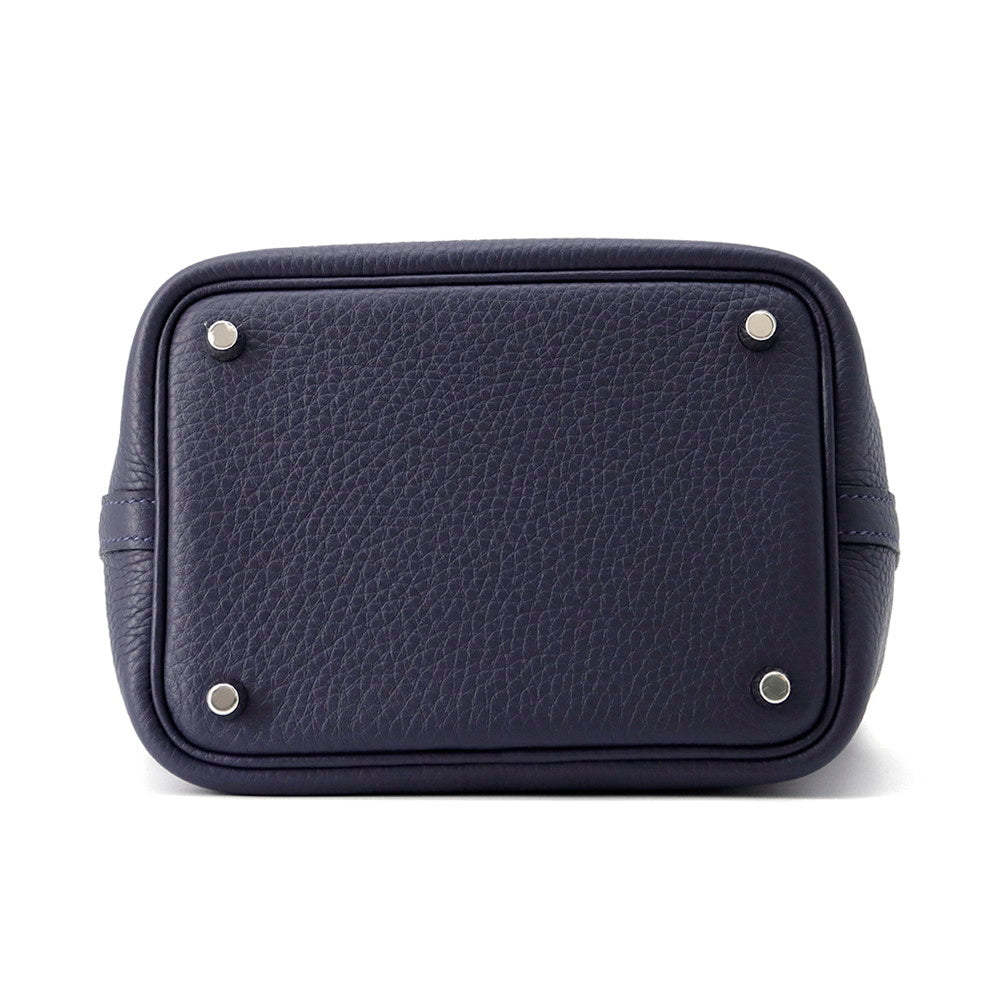 HERMES Picotin Lock Blue Nuit Taurillon Clemence Size PM