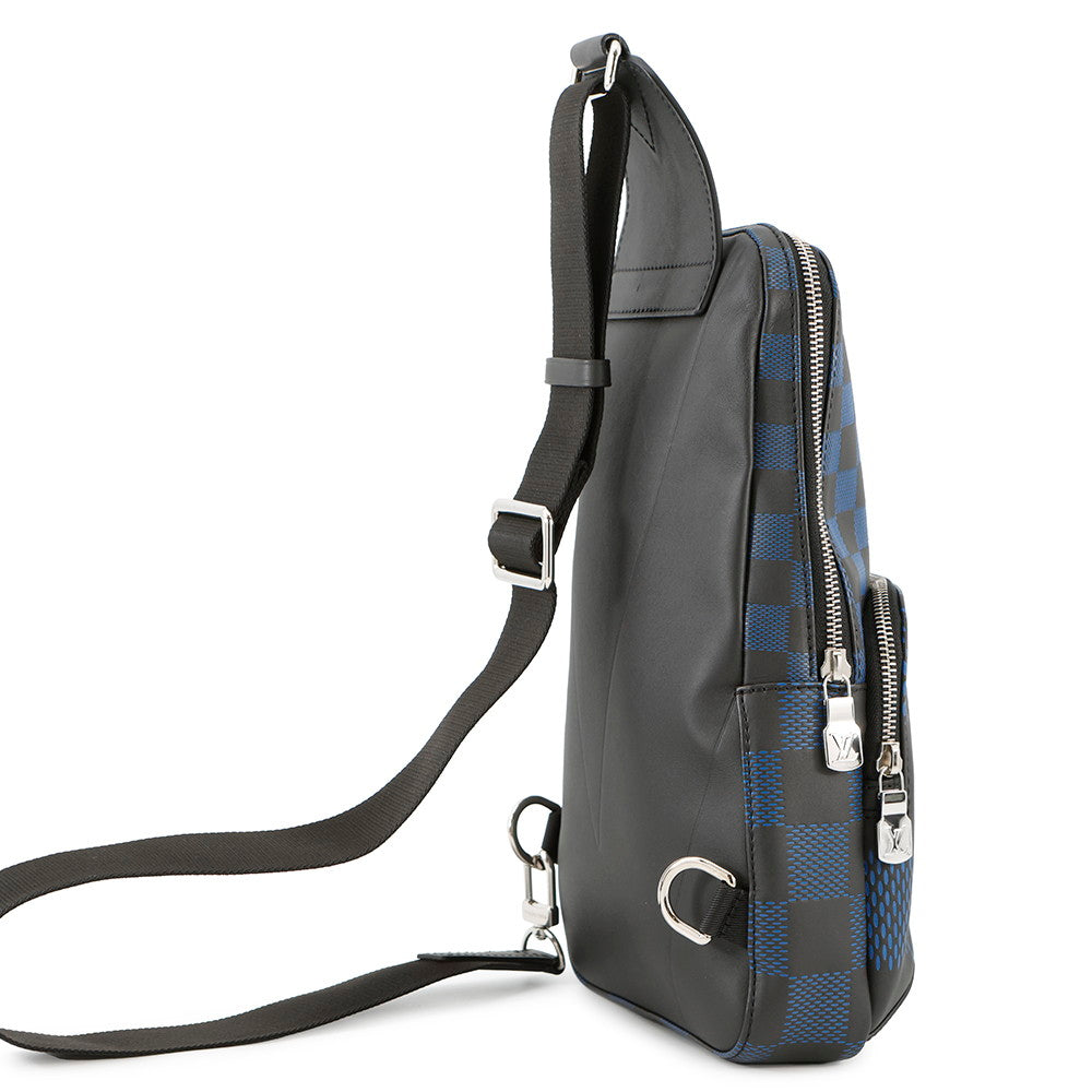 LOUIS VUITTON Avenue Sling Bag Noir/BlueN50024 Damier Infini Leather 3D