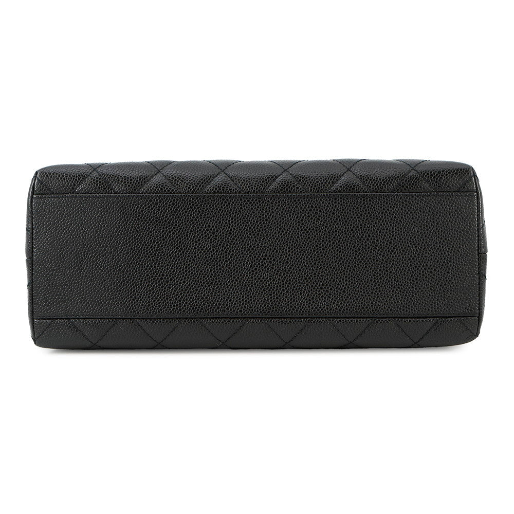 CHANEL CC Logo Handbag BlackA12397 Caviar Leather