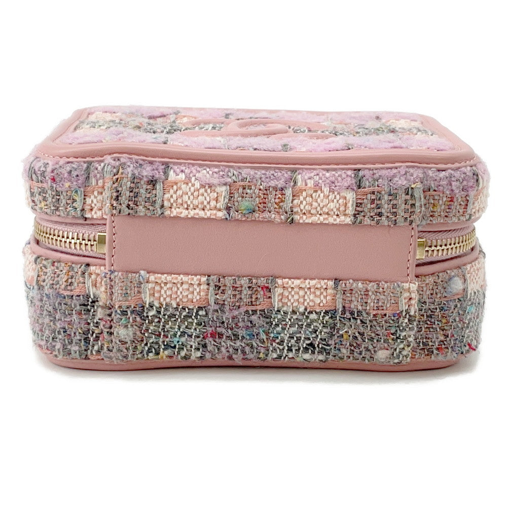 CHANEL CCFiligree vanity bag Pink/MulticolorA93342 Tweed Leather Size Small
