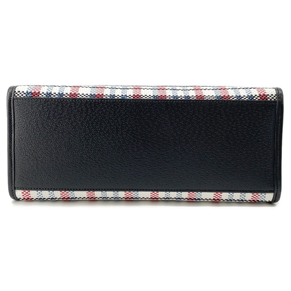 GUCCI Embroidery Tote Bag Multicolor659983 Canvas Leather Size Small