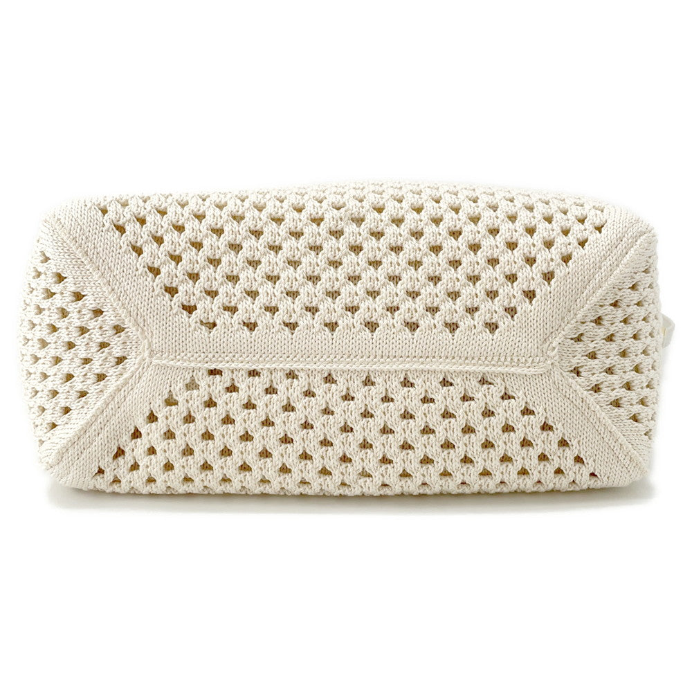 MIUMIU IVY logo tote White/Black5BG281 Cotton100%