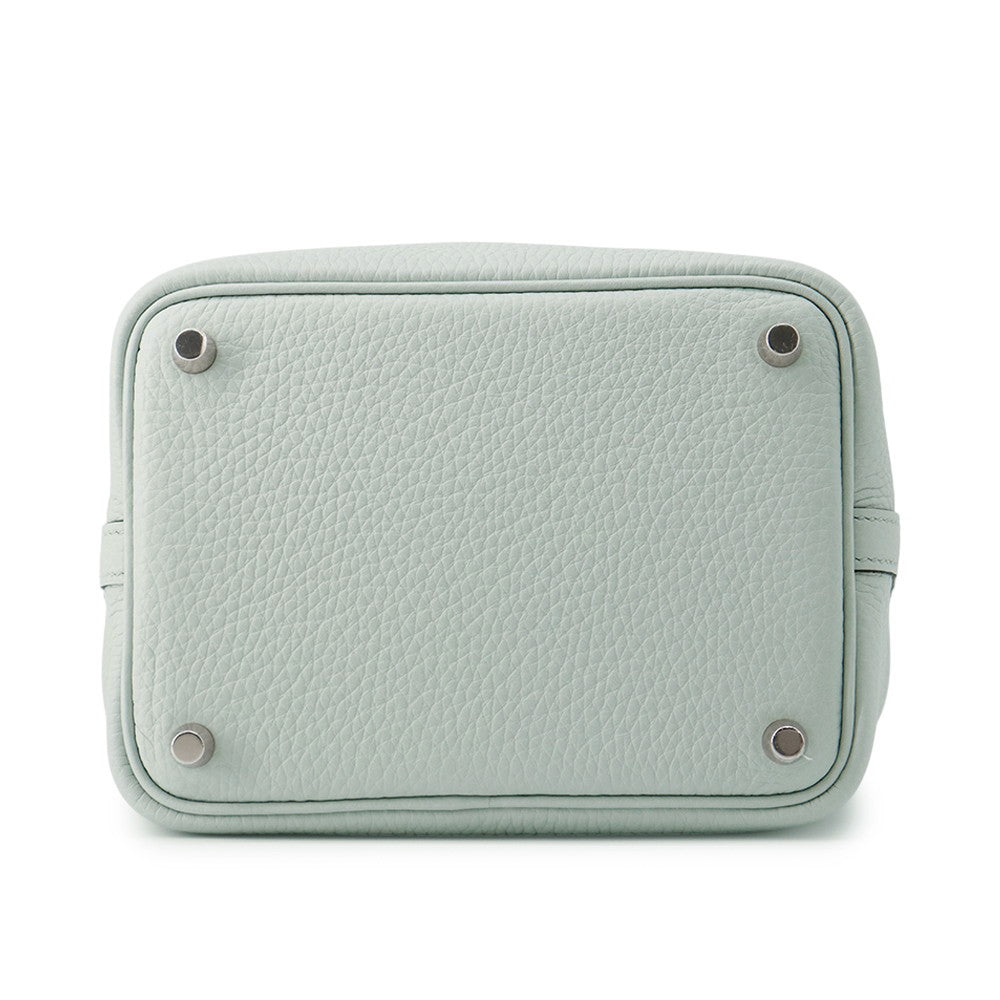 HERMES Picotin Lock Blue Pale Taurillon Clemence Size PM