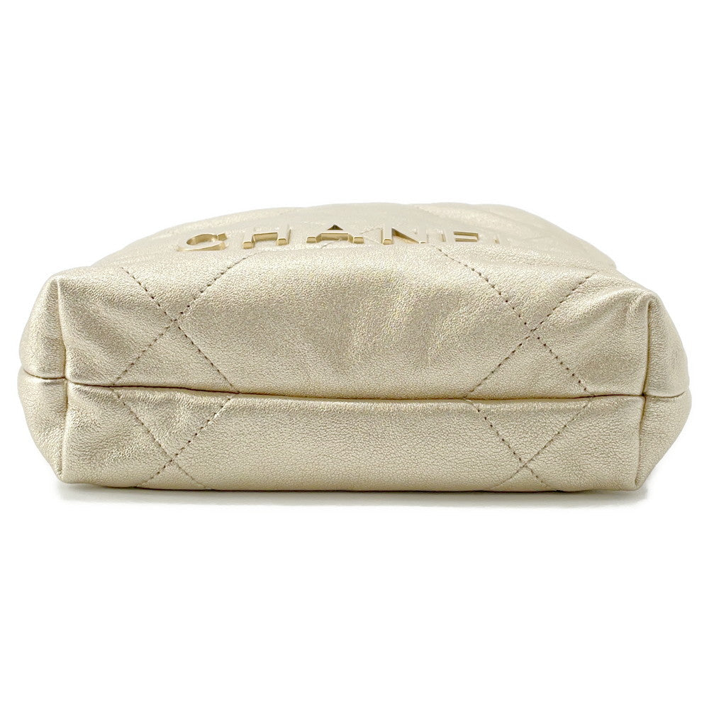 CHANEL CHANEL22 ChainShoulder Bag GoldAS3980 Shiny Calf Leather Size Mini