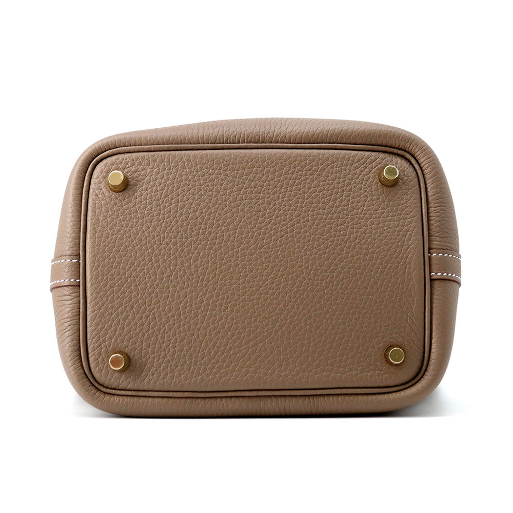 HERMES Picotin Padlock Etoupe Taurillon Clemence Size PM