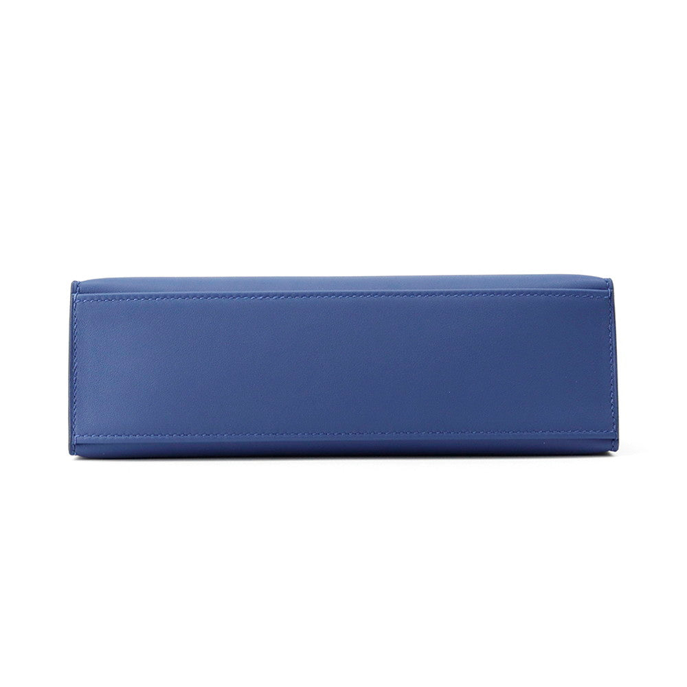 HERMES PochetteKelly Blue Tie Swift Leather