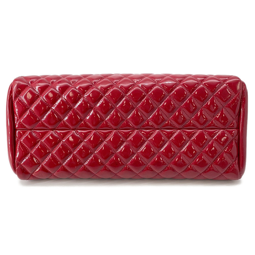 CHANEL Matelasse Mademoiselle Chain Boring Shoulder Red Patent Leather