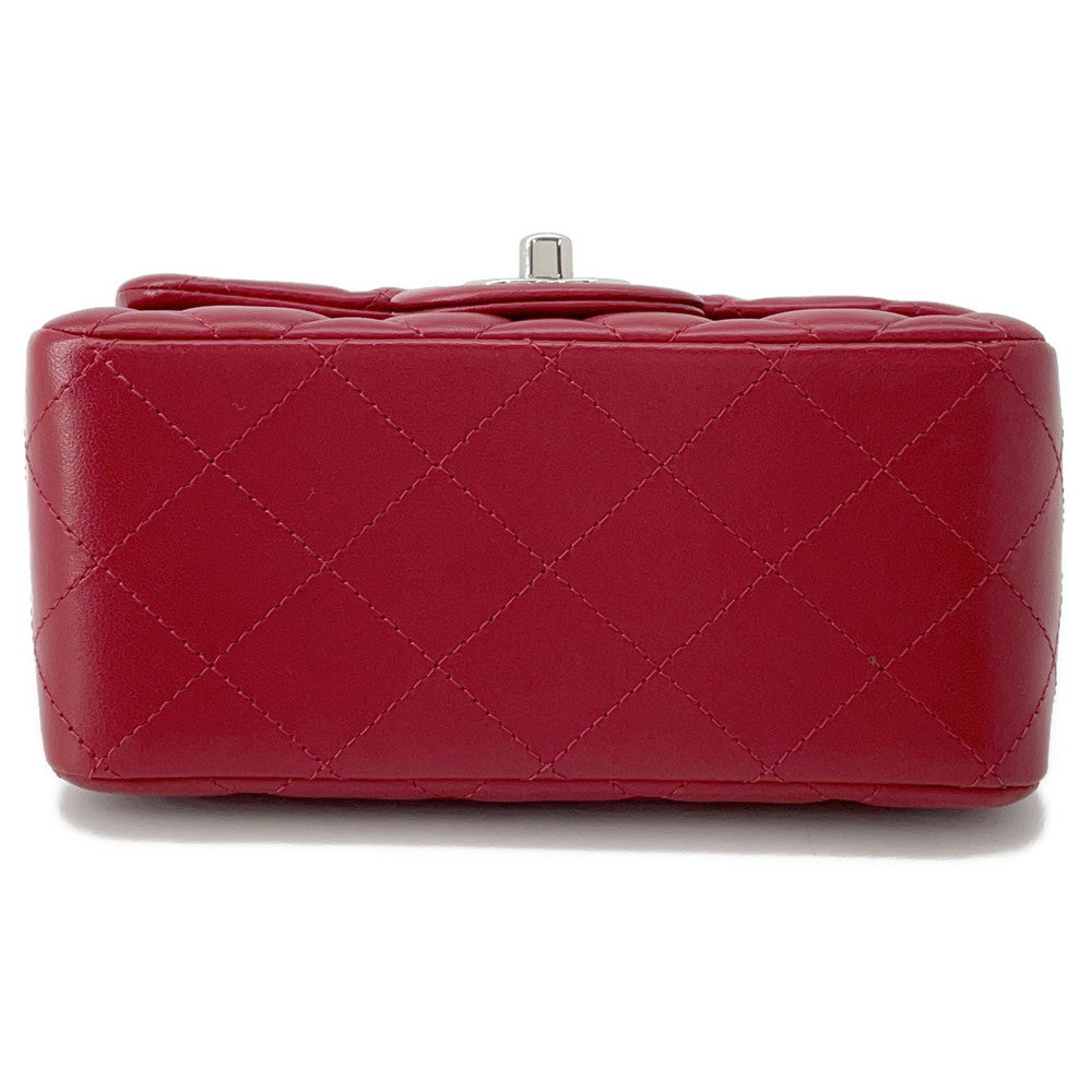 CHANEL Mini Matelasse Single Chain Shoulder Bag RedA35200 Lambskin