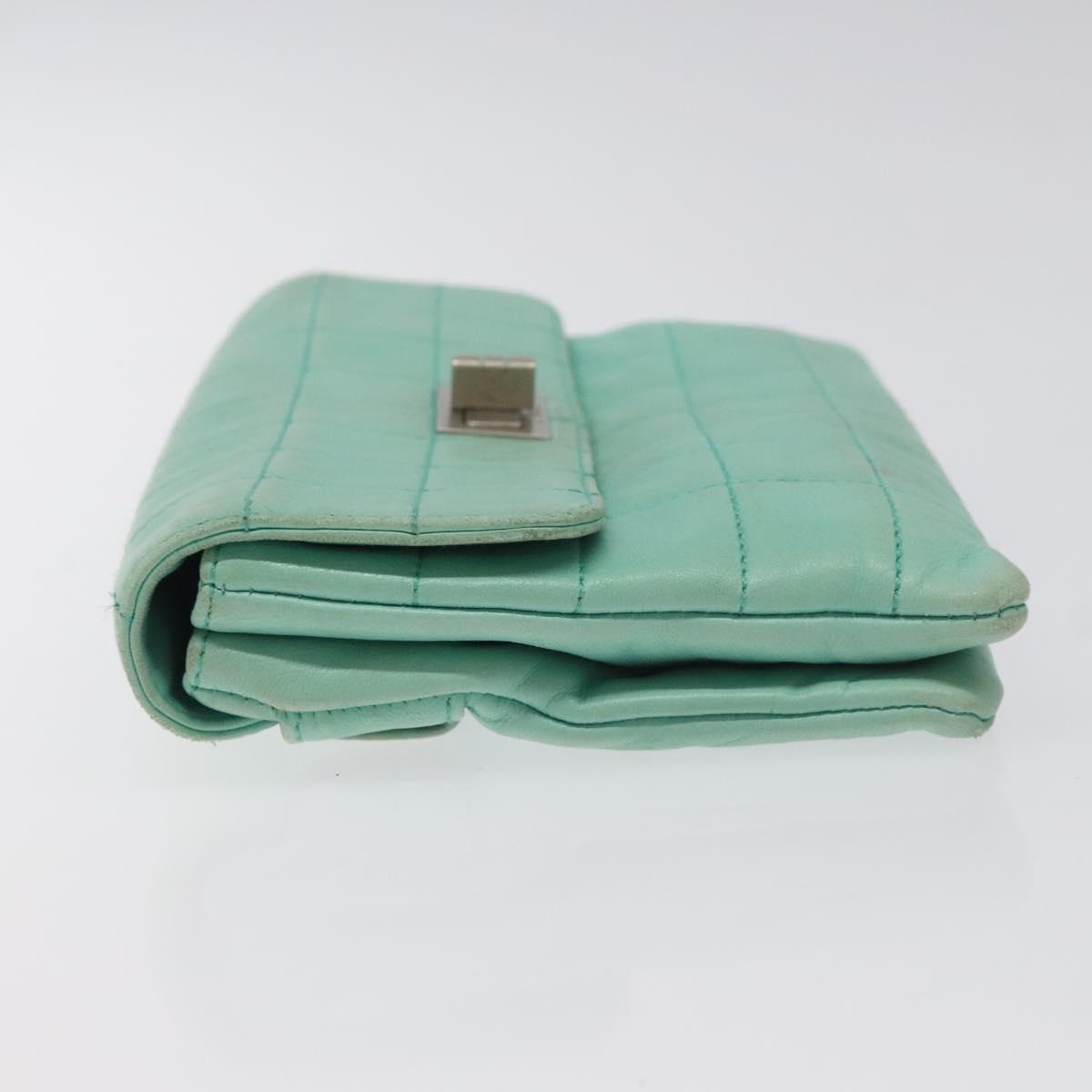 Chanel Green Leather Clutch Bag