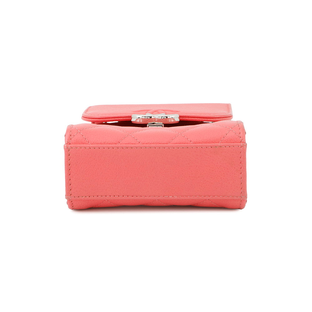 CHANEL Matelasse phone case Pink Leather