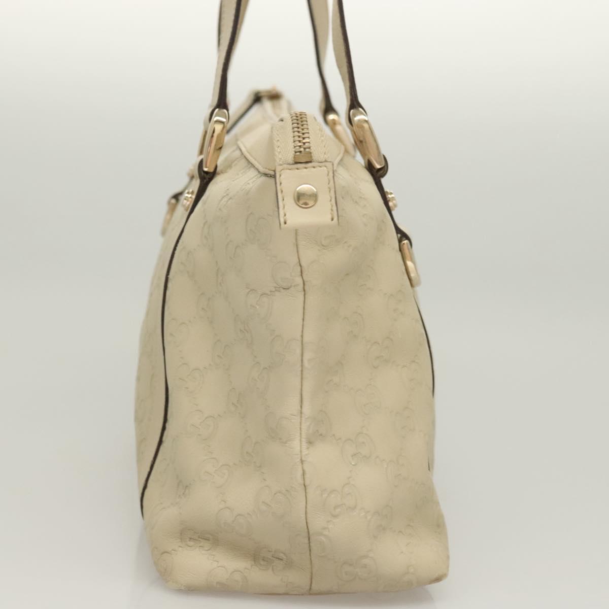 Gucci Abbey White Canvas, Leather Tote Bag
