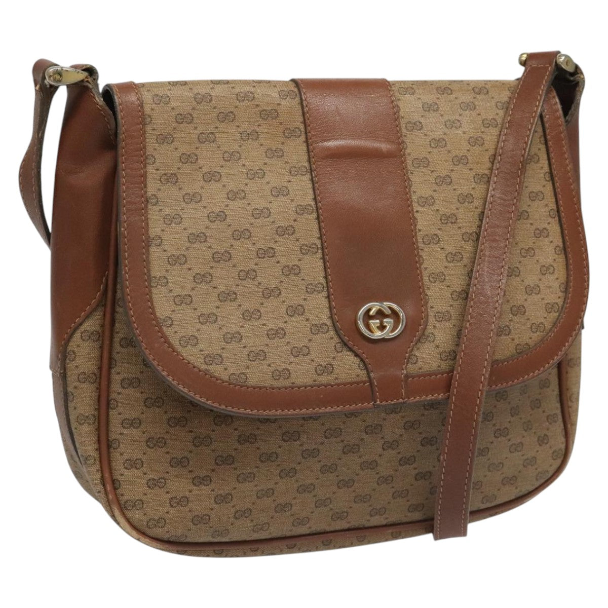 Gucci Micro Small Gg Canvas Brown Canvas Shoulder Bag