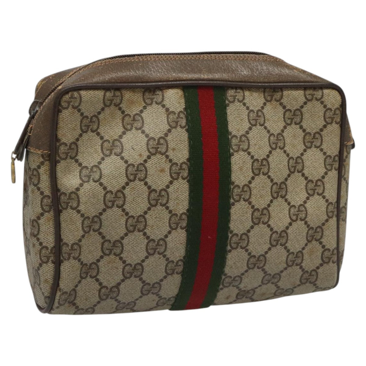 Gucci Ophidia Beige Canvas Clutch Bag