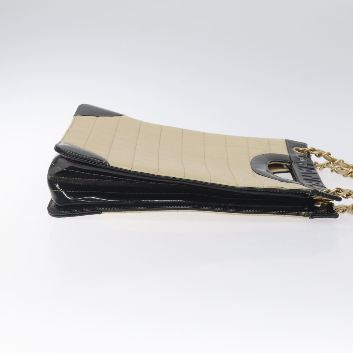 Chanel Chocolate Bar White Leather Tote Bag