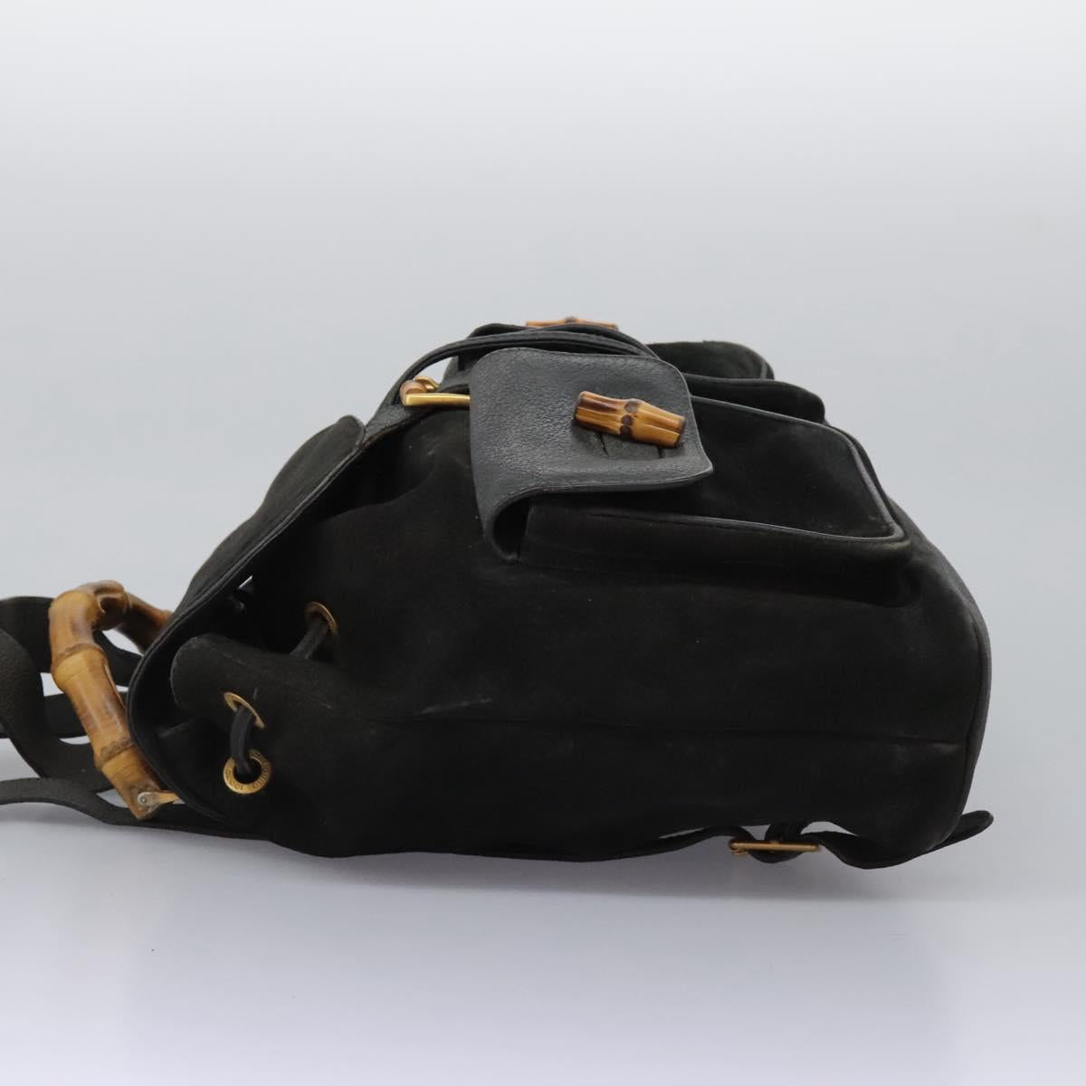 Gucci Bamboo Black Suede Backpack Bag